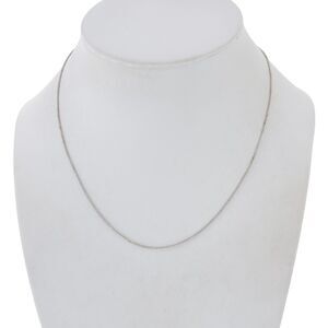 Estate Italian Sterling Silver 925 0.9mm Box Chain Necklace 15.75"